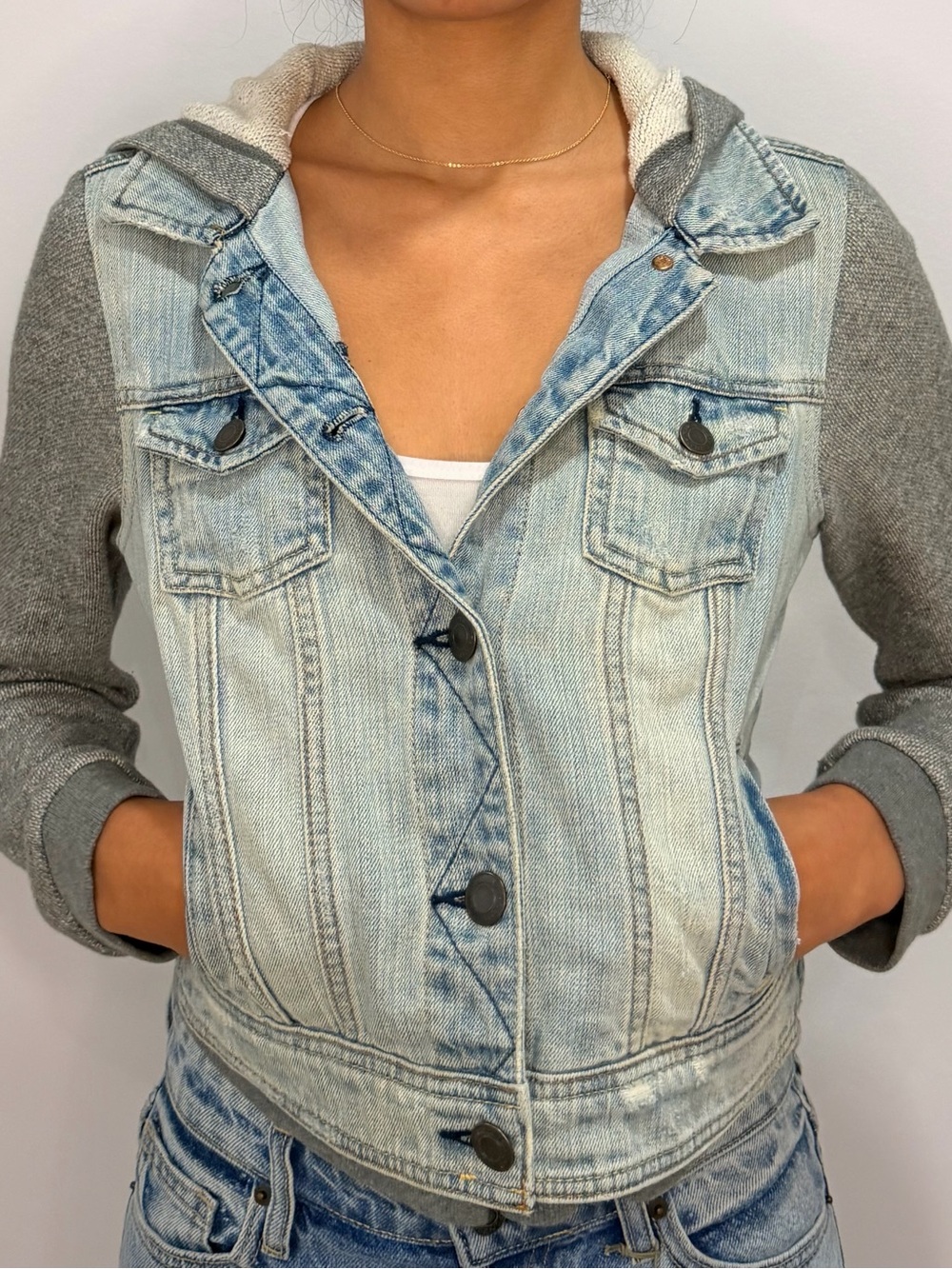 American Eagle Y2K Bella Swan Twilight Denim Sherpa Hooded Jacket